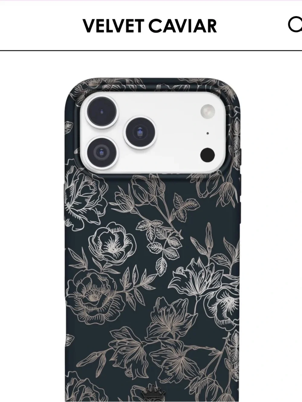 Velvet Caviar Floral Pattern Protective Phone Case - Black and Gold Rose